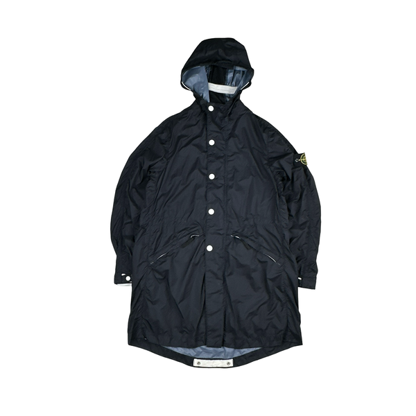 Stone Island 2010 Navy Blue Membrana TC Long Jacket - Medium