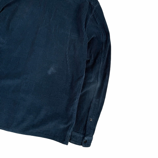Stone Island 2021 Blue Corduroy Button Overshirt - Medium