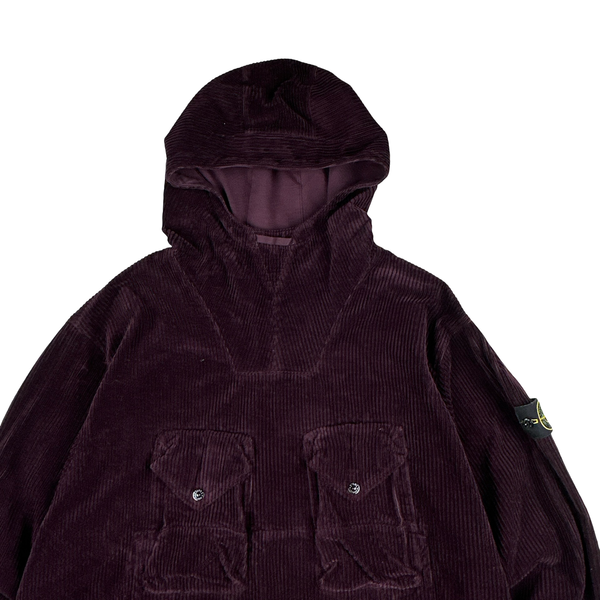 Stone Island 2023 Burgundy Thick Jumbo Corduroy Pullover Smock - XXL