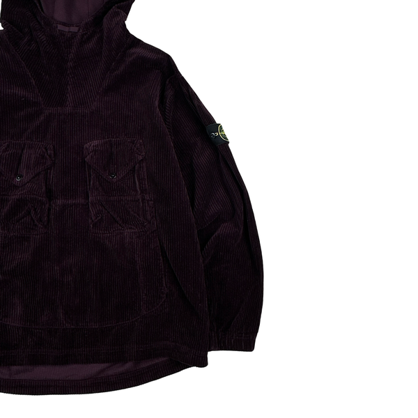 Stone Island 2023 Burgundy Thick Jumbo Corduroy Pullover Smock - XXL