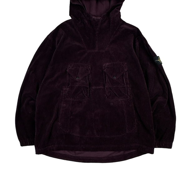 Stone Island 2023 Burgundy Thick Jumbo Corduroy Pullover Smock - XXL