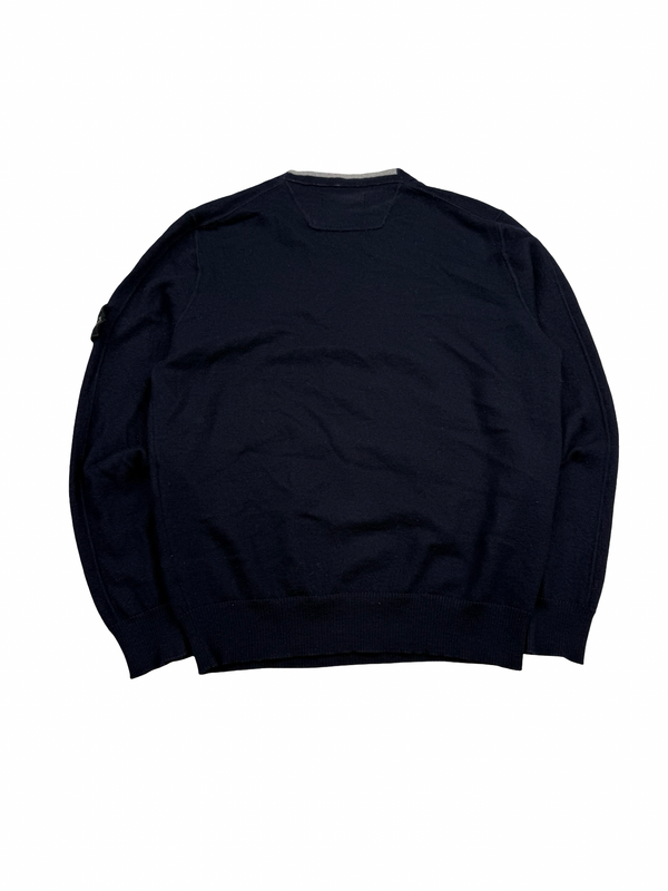 Stone Island 2014 Navy Knitted Wool Pullover Jumper - Small