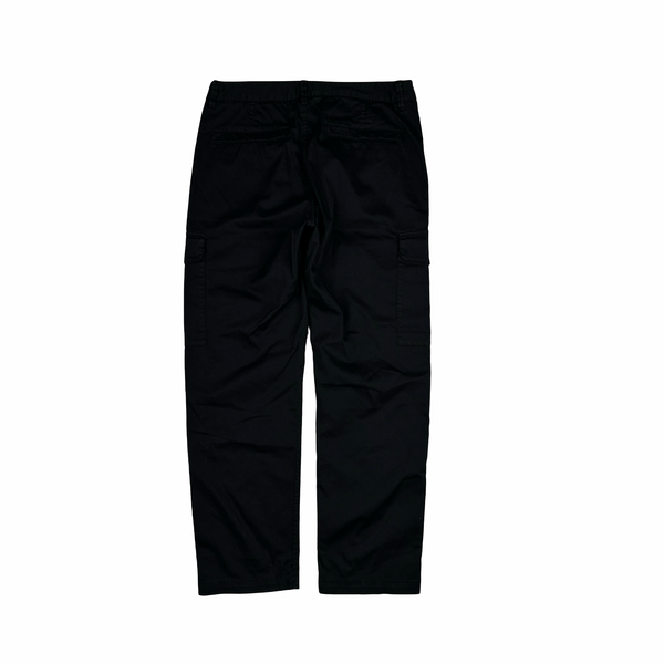 Stone Island 2026 Black Cotton Cargos Trousers - 32"