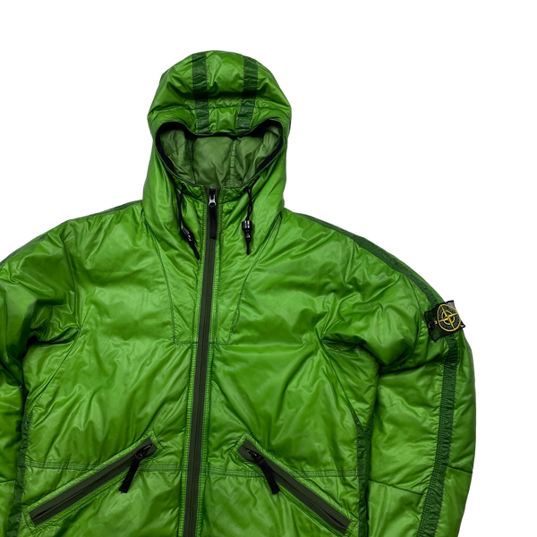 Stone Island 2007 Green Mesh Badge Down Puffer Jacket - Medium