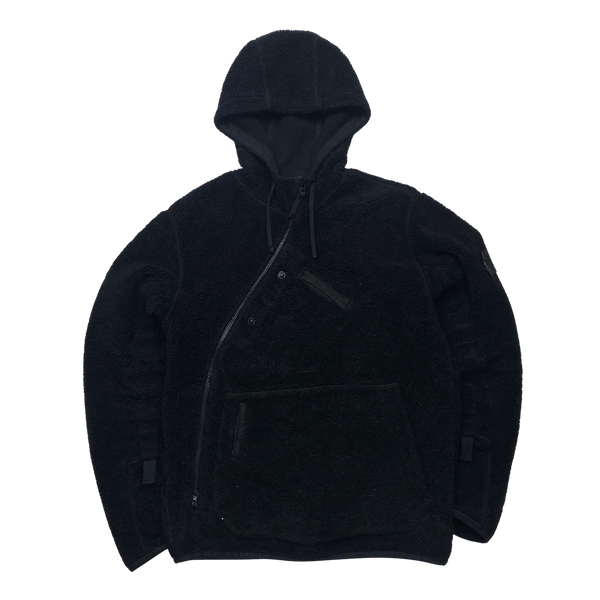 Stone Island 2017 Black Teddy Fleece Shadow Project Hoodie - Large