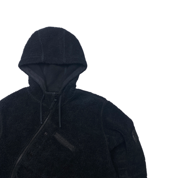 Stone Island 2017 Black Teddy Fleece Shadow Project Hoodie - Large