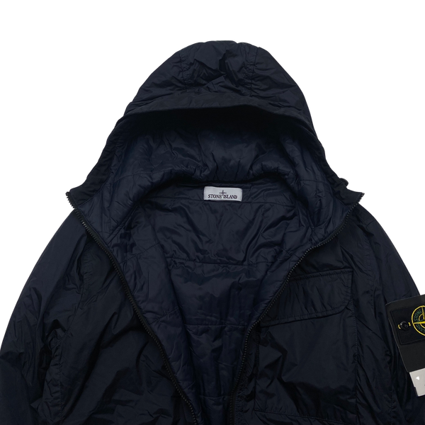 Stone Island 2022 Navy Crinkle Primaloft Lined Jacket - Small