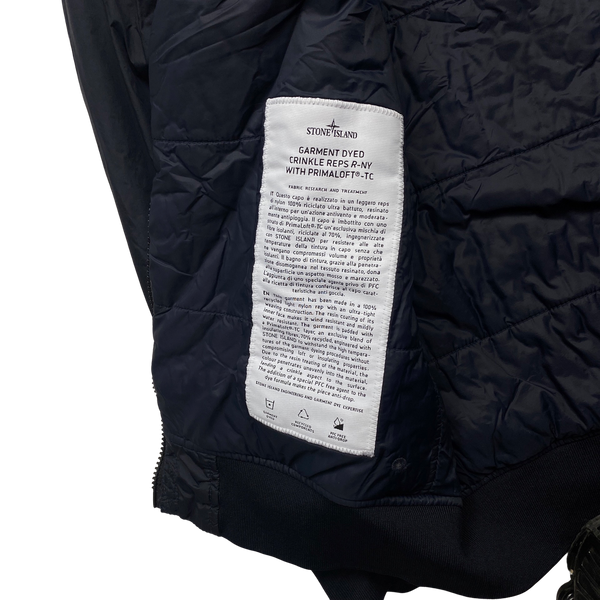 Stone Island 2022 Navy Crinkle Primaloft Lined Jacket - Small