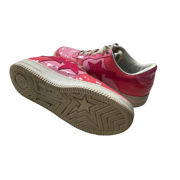 BAPE Pink Patent Bapesta Trainers - UK 9.5