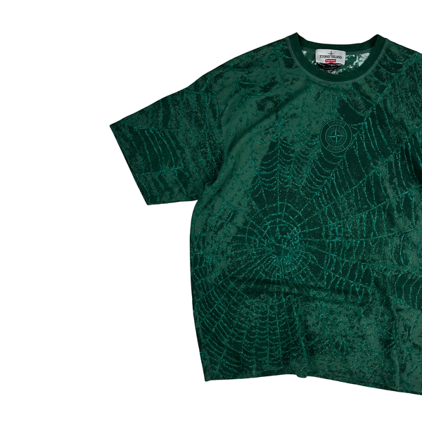 Stone Island x Supreme 2023 Green Spiderweb T Shirt - Large