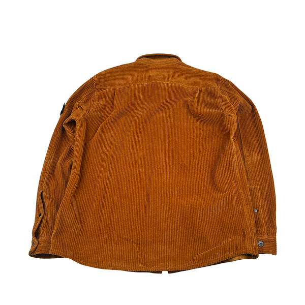 Stone Island 2023 Orange Jumbo Corduroy Buttoned Overshirt - Large