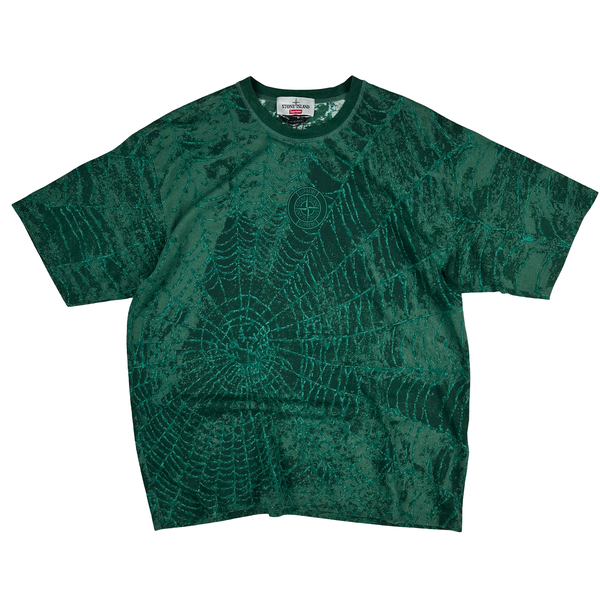 Stone Island x Supreme 2023 Green Spiderweb T Shirt - Large