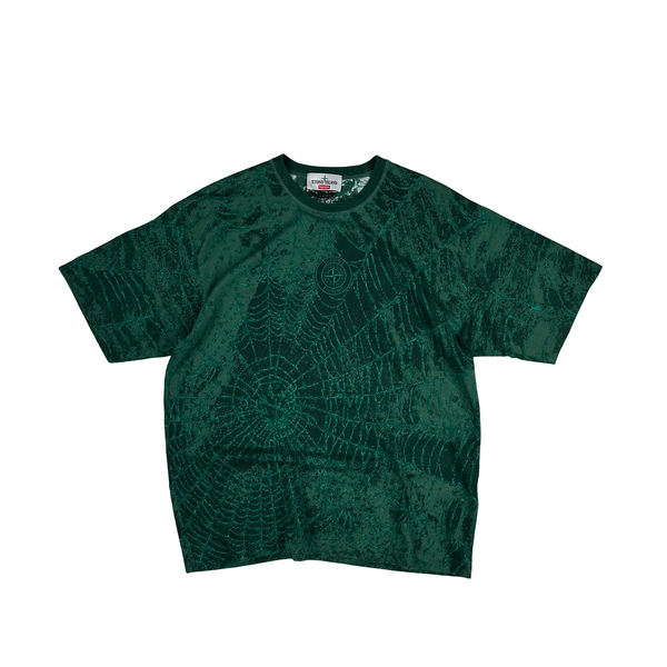 Stone Island x Supreme 2023 Green Spiderweb T Shirt - Large