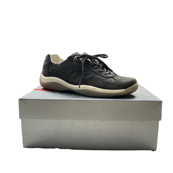 Prada America Cup Nero Grey Trainers - UK 8.5