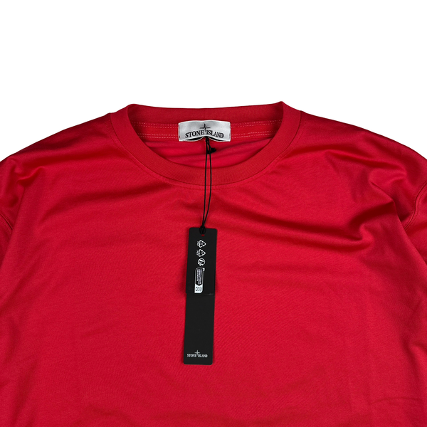 Stone Island 2022 Red Spellout Longsleeve T-Shirt - XXL