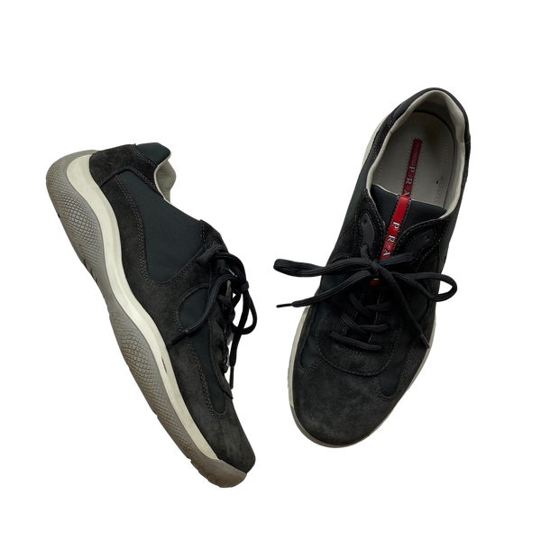 Prada America Cup Nero Grey Trainers - UK 8.5