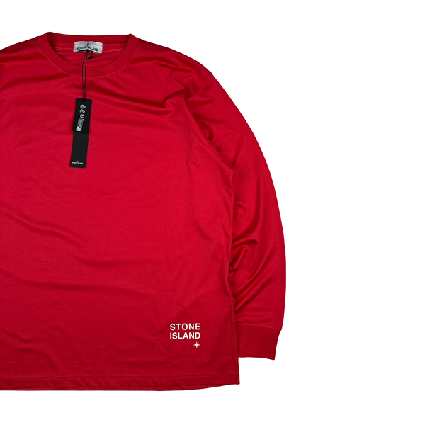 Stone Island 2022 Red Spellout Longsleeve T-Shirt - XXL