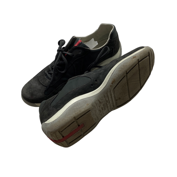 Prada America Cup Nero Grey Trainers - UK 8.5