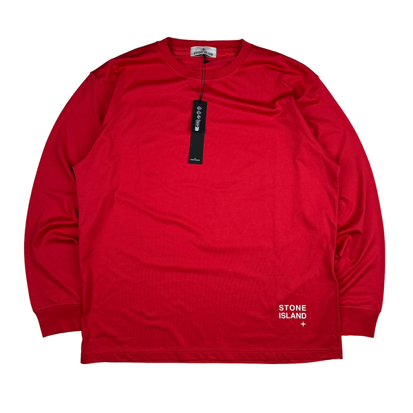Stone Island 2022 Red Spellout Longsleeve T-Shirt - XXL