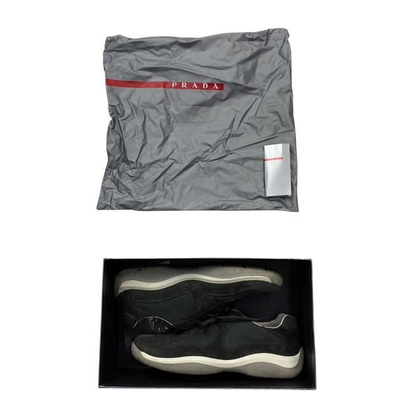 Prada America Cup Nero Grey Trainers - UK 8.5