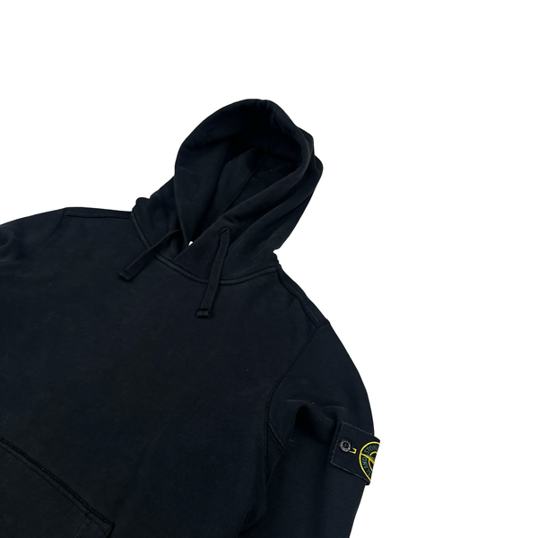 Stone Island 2019 Black Cotton Pullover Hoodie - Large
