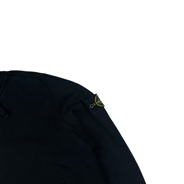 Stone Island 2019 Black Cotton Pullover Hoodie - Large