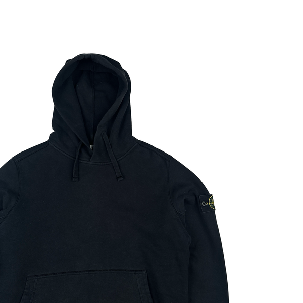 Stone Island 2019 Black Cotton Pullover Hoodie - Large
