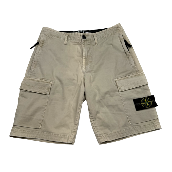 Stone Island 2024 RE Fit Beige Cargo Shorts - 29"