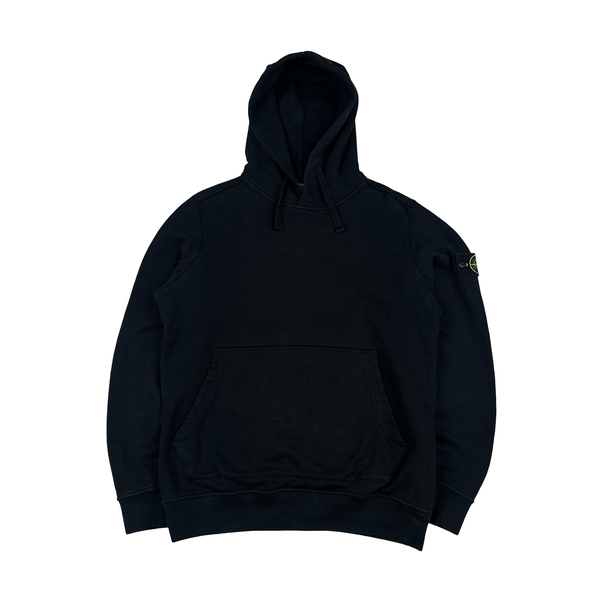 Stone Island 2019 Black Cotton Pullover Hoodie - Large