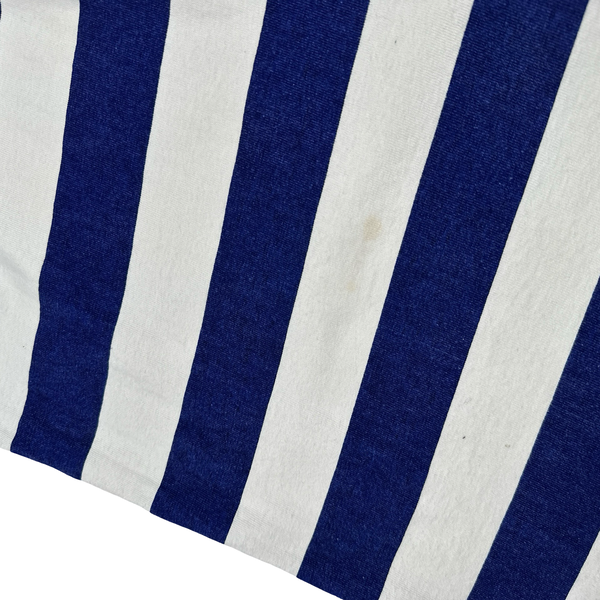Stone Island Vintage 80's Cotton Blue Striped Marina Polo Shirt - Medium