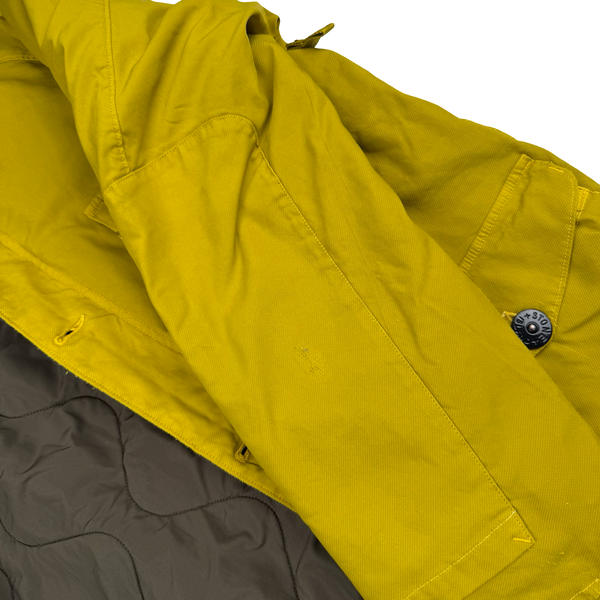 Stone Island Yellow 2006 Vintage Dutch Rope Lined Peaked Hood Multi Pocket Jacket - XL