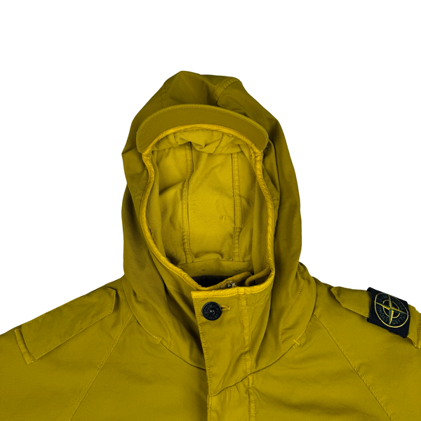 Stone Island Yellow 2006 Vintage Dutch Rope Lined Peaked Hood Multi Pocket Jacket - XL