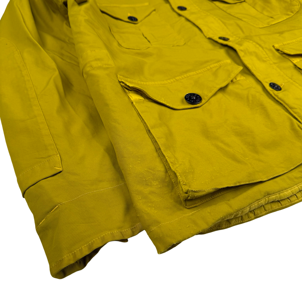 Stone Island Yellow 2006 Vintage Dutch Rope Lined Peaked Hood Multi Pocket Jacket - XL