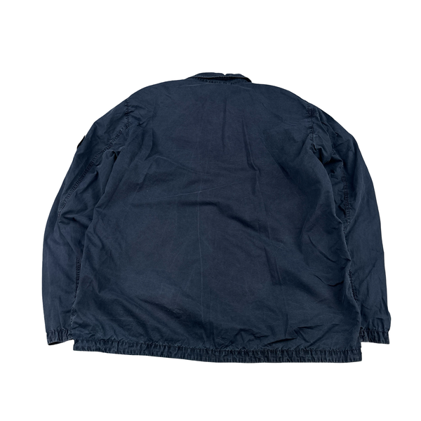 Stone Island 2022 Navy Brushed Cotton Zipped Overshirt - XXL