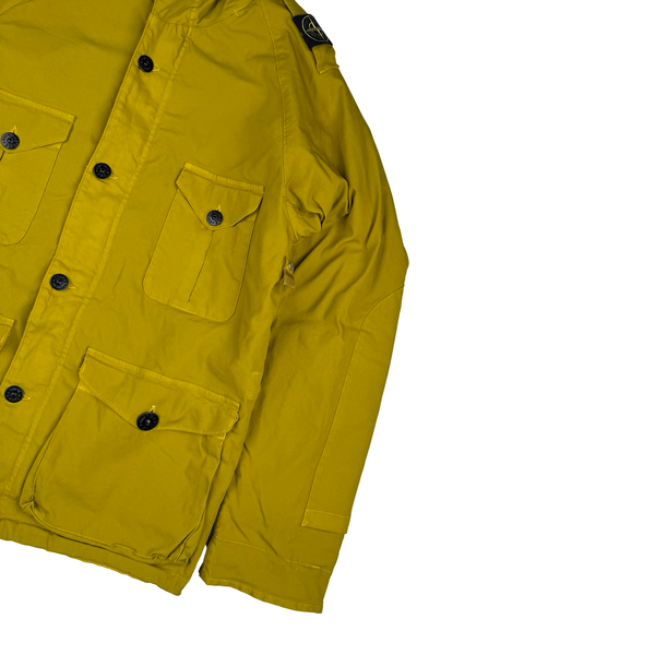 Stone Island Yellow 2006 Vintage Dutch Rope Lined Peaked Hood Multi Pocket Jacket - XL