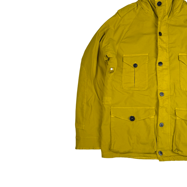 Stone Island Yellow 2006 Vintage Dutch Rope Lined Peaked Hood Multi Pocket Jacket - XL