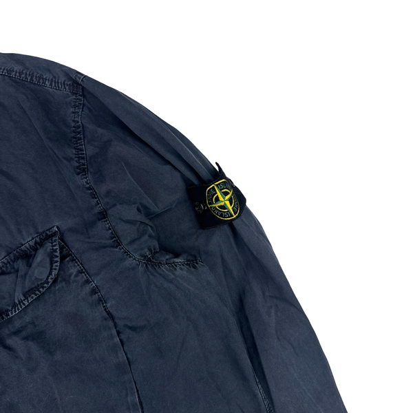 Stone Island 2022 Navy Brushed Cotton Zipped Overshirt - XXL
