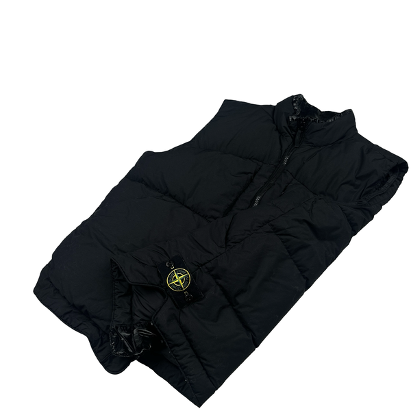 Stone Island 2022 Black Naslan Light Watro Down TC Puffer Gilet - XL