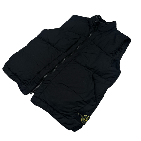 Stone Island 2022 Black Naslan Light Watro Down TC Puffer Gilet - XL