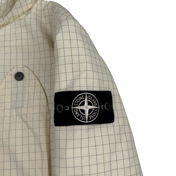 Stone Island 2020 Cream Reflective Ripstop Chine Primaloft Jacket - Small