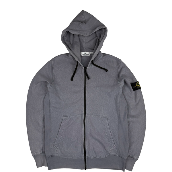 Stone Island 2015 Slate Cotton Zipped Hoodie - Large