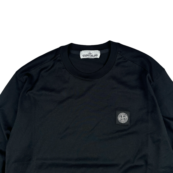 Stone Island Black Cotton Long Sleeve Top - Small