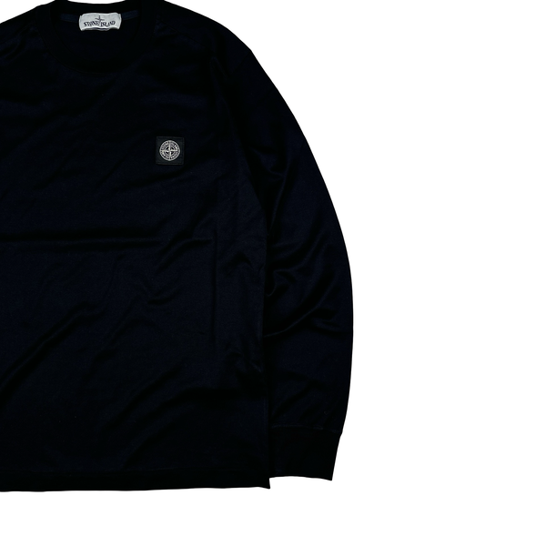 Stone Island Black Cotton Long Sleeve Top - Small