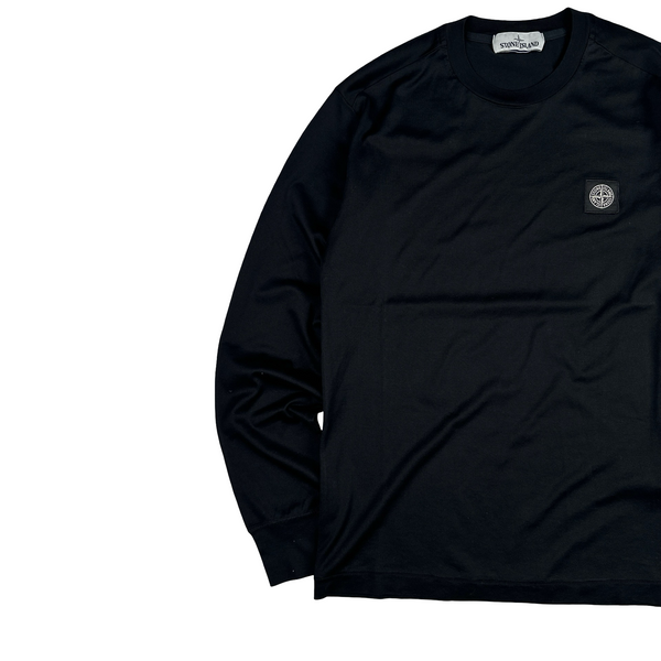 Stone Island Black Cotton Long Sleeve Top - Small