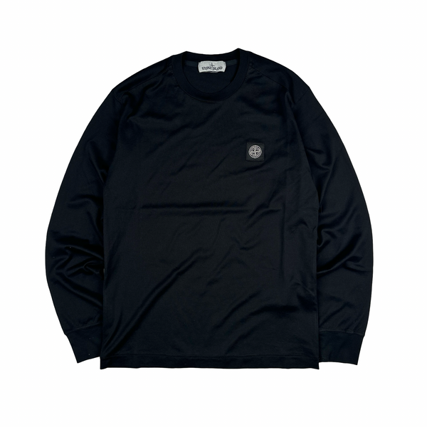 Stone Island Black Cotton Long Sleeve Top - Small