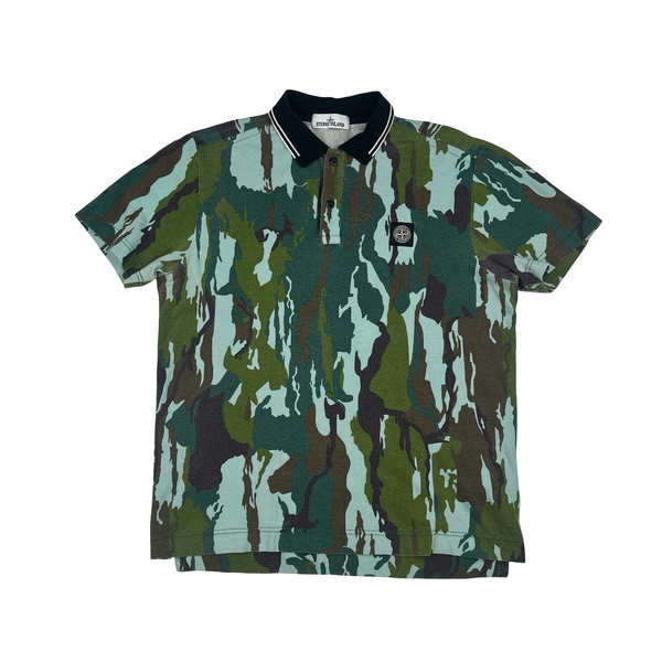 Stone Island 2015 Flowing Camo Polo Shirt - XL