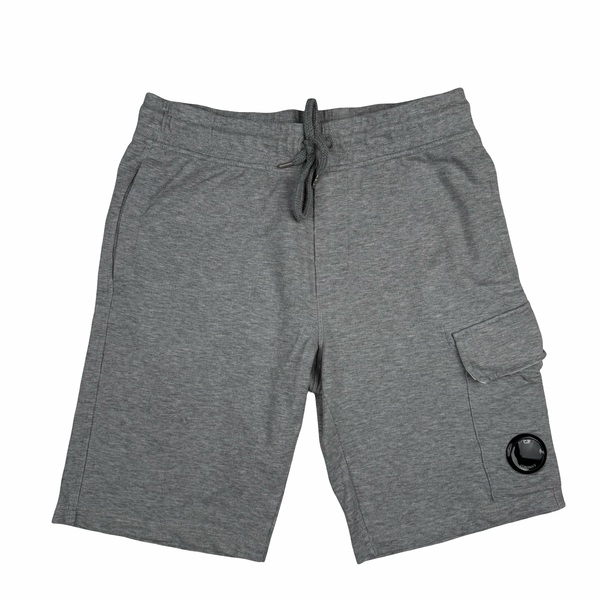 CP Company Grey Cotton Lens Viewer Shorts - Small