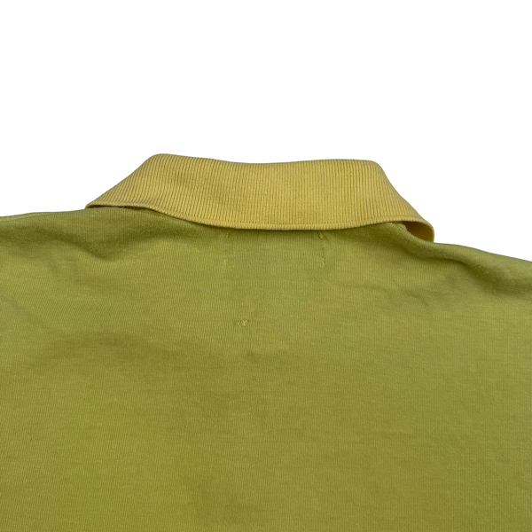 Stone Island 80's Spellout Vintage Yellow Cotton Blend Tennis Shirt - Medium
