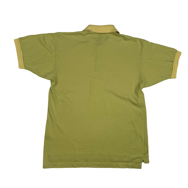 Stone Island 80's Spellout Vintage Yellow Cotton Blend Tennis Shirt - Medium