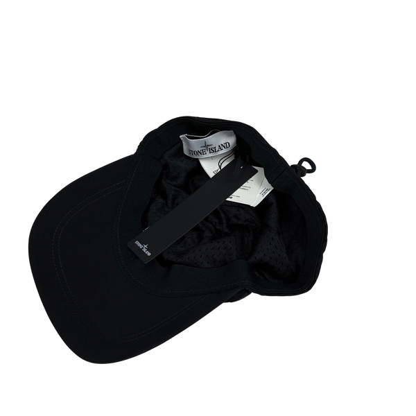 Stone Island Black Econyl Nylon Metal Cap - Large